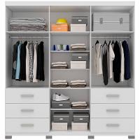 Guarda-Roupa Bartira Santiago com 6 Portas e 6 Gavetas Externas - 209,2cm de Largura