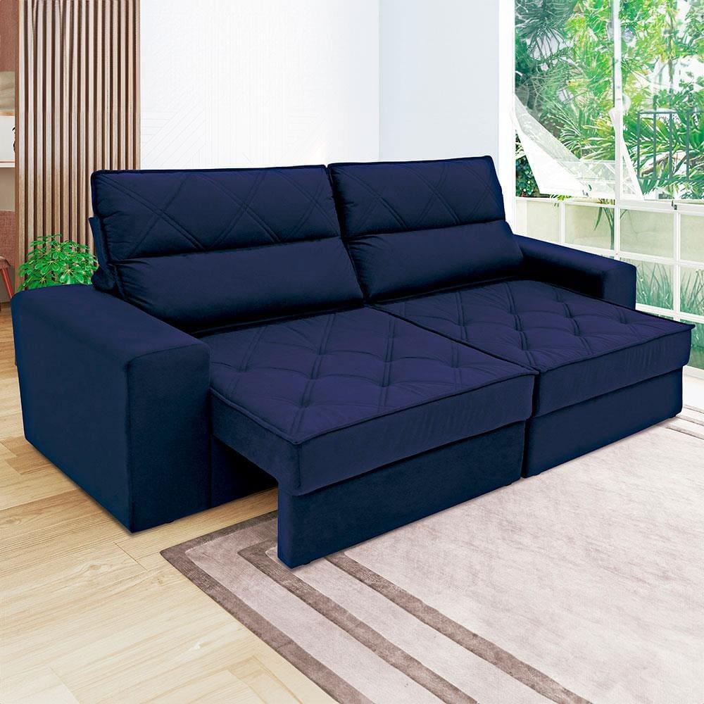 Sofá 4 Lugares Linoforte Fassatti Retrátil e Reclinável Revestido em Tecido Suede com 230cm de Largura - 1