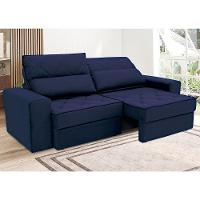 Sofá 4 Lugares Linoforte Fassatti Retrátil e Reclinável Revestido em Tecido Suede com 230cm de Largura