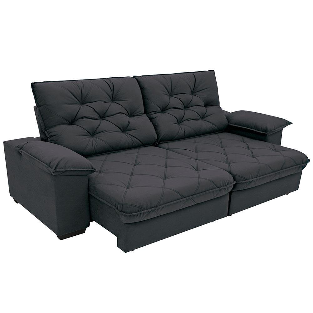 Sofá 4 Lugares Linoforte Luggero Retrátil e Reclinável Revestido em Tecido Suede - 230cm de largura - 5
