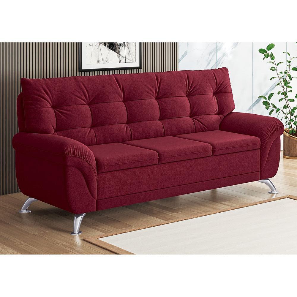 Sofá 3 Lugares Linoforte Arezzo Revestido em Suede com 202cm de Largura - 2