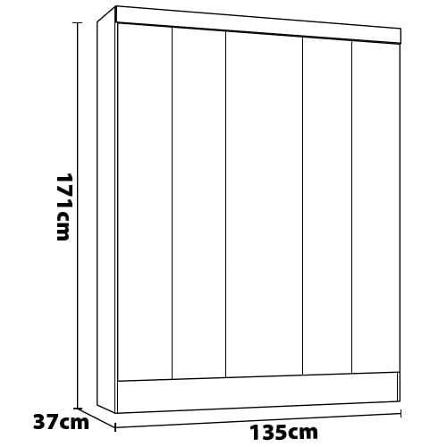 Guarda-Roupa Demóbile Ártico com 5 Portas e 135cm de Largura - 7