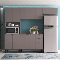 Cozinha Completa Bartira Joy com 11 Portas, 2 Gavetas, 5 Prateleiras e Nicho para Micro-ondas - 244,5cm de largura - 1