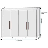 Guarda-Roupa Europa Palermo com 169 cm de Largura, 4 Portas e 3 Gavetas