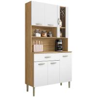 Cozinha Compacta Kits Paraná Golden com 6 Portas, 1 Gaveta e 1 Prateleira - 91cm de largura - Freijó/Patina - 2