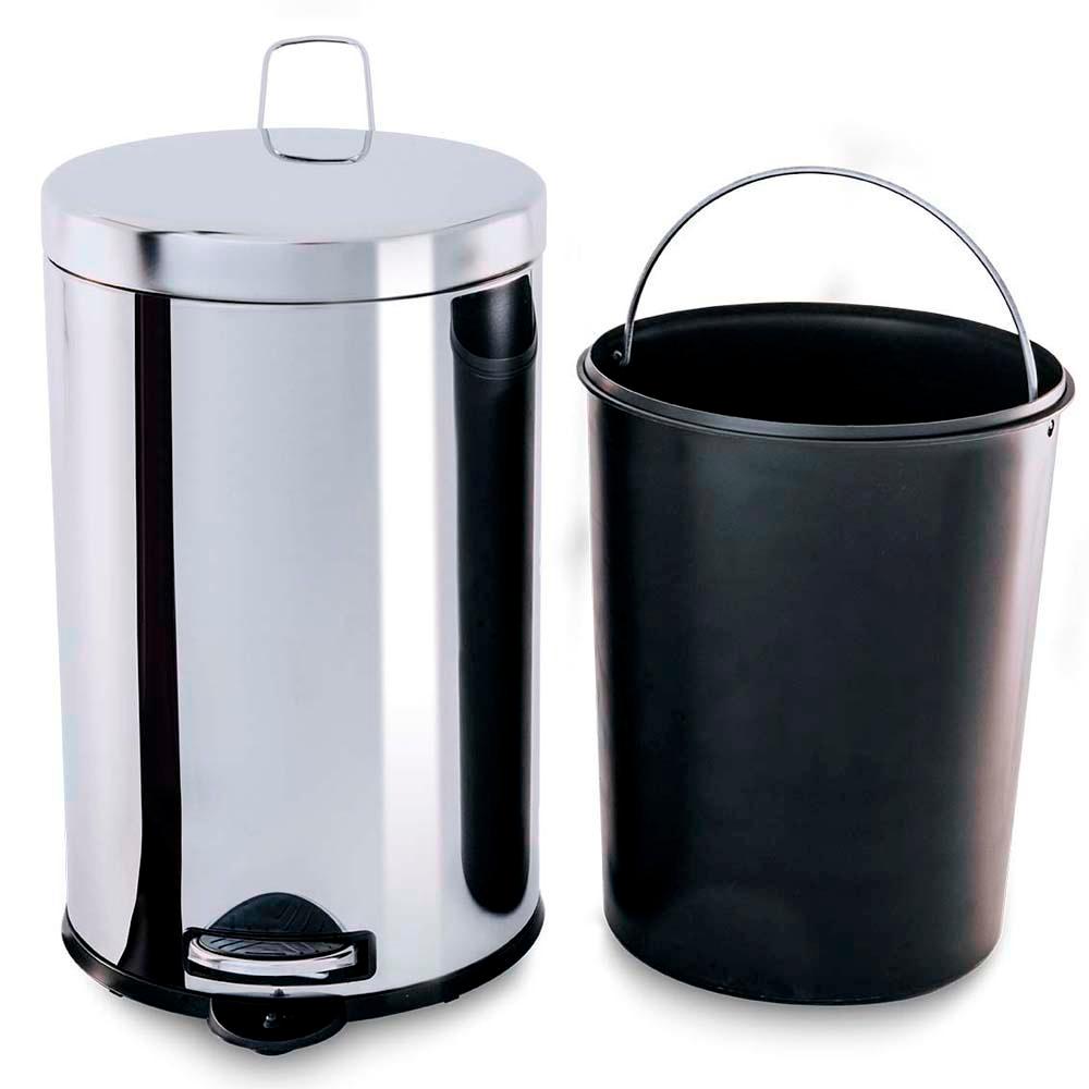 Lixeira Brinox em Aço Inox com Pedal e Cesto Interno Removível - 12L - 2
