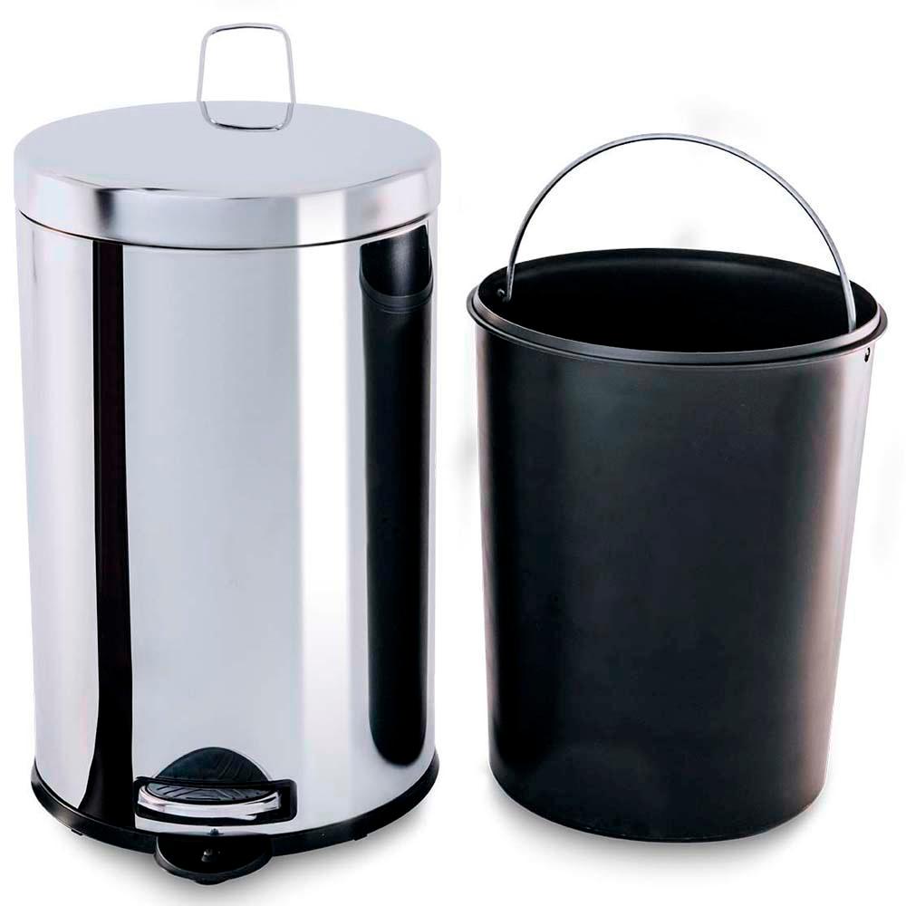 Lixeira Brinox em Aço Inox com Pedal e Cesto Interno Removível - 12L - 4
