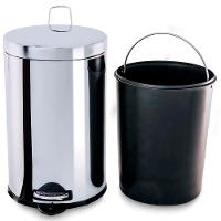 Lixeira Brinox em Aço Inox com Pedal e Cesto Interno Removível - 12L