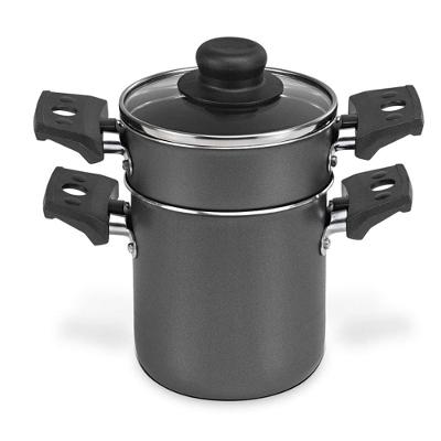 Mini Cuscuzeira Multiflon Antiaderente com Alça TPA Versátil - Cinza