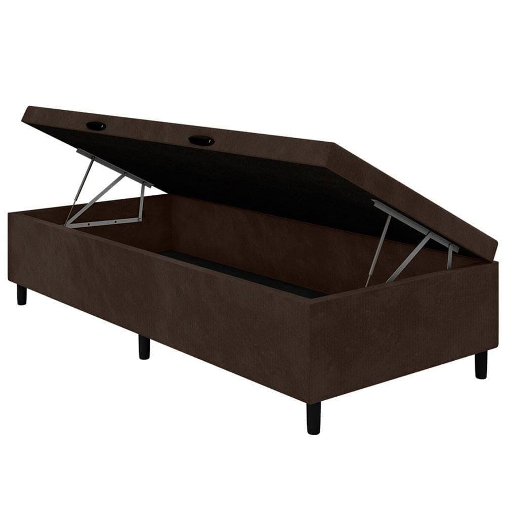 Cama Box Baú de Solteiro Portobel Noah Ortopédico com Molas Ensacadas, EPS e Revestimento em Poliéster 70x88x188cm - Branco/Marrom - 5