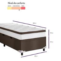 Cama Box Baú de Solteiro Portobel Noah Ortopédico com Molas Ensacadas, EPS e Revestimento em Poliéster 70x88x188cm - Branco/Marrom - 7