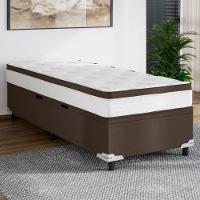 Cama Box Baú de Solteiro Portobel Noah Ortopédico com Molas Ensacadas, EPS e Revestimento em Poliéster 70x88x188cm - Branco/Marrom - 2