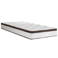 Cama Box Baú de Solteiro Portobel Noah Ortopédico com Molas Ensacadas, EPS e Revestimento em Poliéster 70x88x188cm - Branco/Marrom