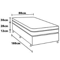 Cama Box Baú de Solteiro Portobel Noah Ortopédico com Molas Ensacadas, EPS e Revestimento em Poliéster 70x88x188cm - Branco/Marrom - 6