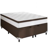 Cama Box Baú King Size Portobel Noah Ortopédico com Molas Ensacadas, EPS e Revestimento em Poliéster 70x193x203cm - Branco/Marrom - 3