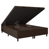 Cama Box Baú King Size Portobel Noah Ortopédico com Molas Ensacadas, EPS e Revestimento em Poliéster 70x193x203cm - Branco/Marrom - 5