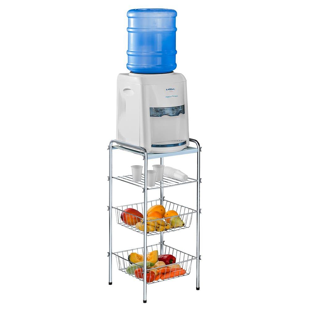 Mesa para Bebedouro Desmontável com Cesto de Frutas Utimil CR436 em Aço e Arame Cromado - 2