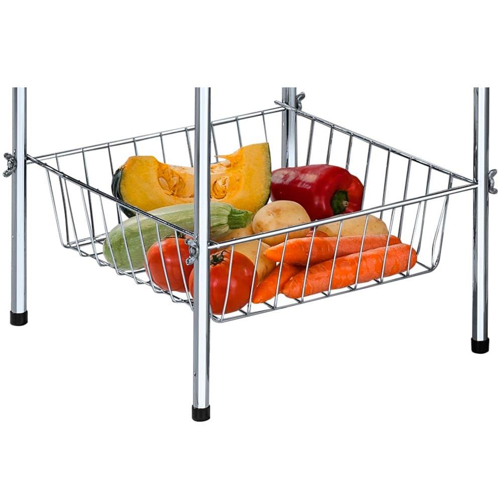 Mesa para Bebedouro Desmontável com Cesto de Frutas Utimil CR436 em Aço e Arame Cromado - 4