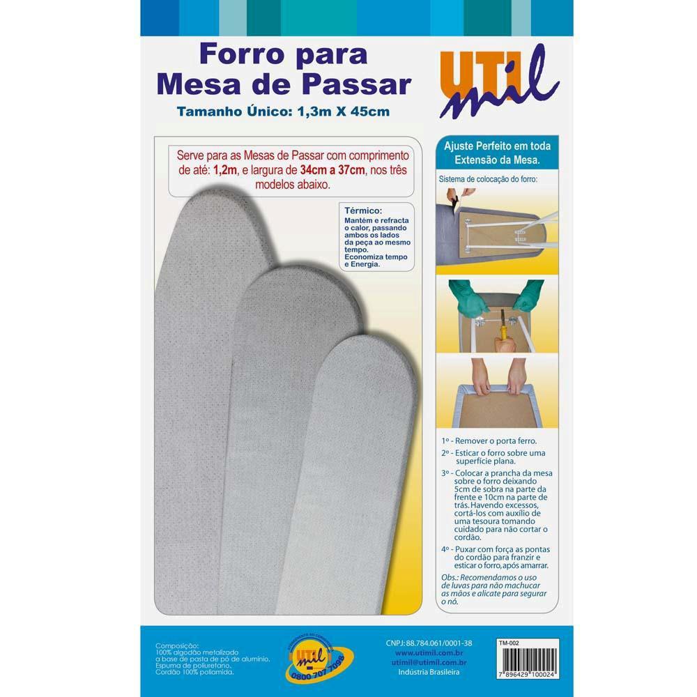 Forro para Mesa de Passar Universal Utimil TM002 em Tecido Metalizado/Térmico - 2