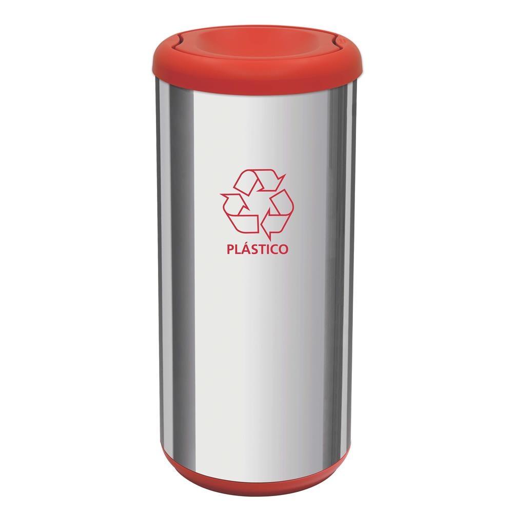 Lixeira Cápsula Tramontina com Tampa Basculante Selecta Plus 94539/202 em Aço Inox – 40 L - 1