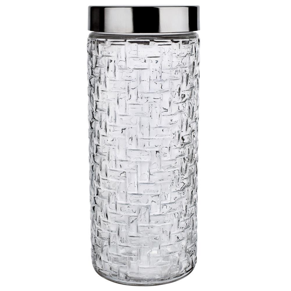 Pote Redondo Euro Home Rattan em Vidro e Inox – 2 L - 1