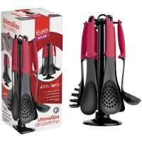 Conjunto de Utensílios para Cozinha Euro Home em Nylon Vermelho – 7 Peças - 9