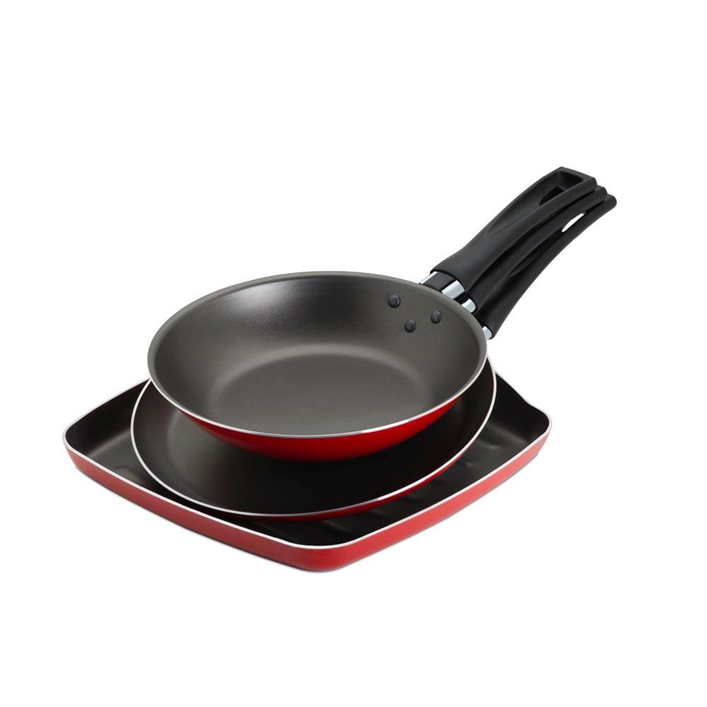 Conjunto de Panelas Brinox Garlic Vermelho Antiaderente - 3 Peças - 1