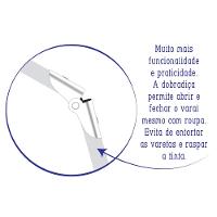 Varal de Chão com Abas Utimil Luxo EP003 em Aço e Polipropileno - 6