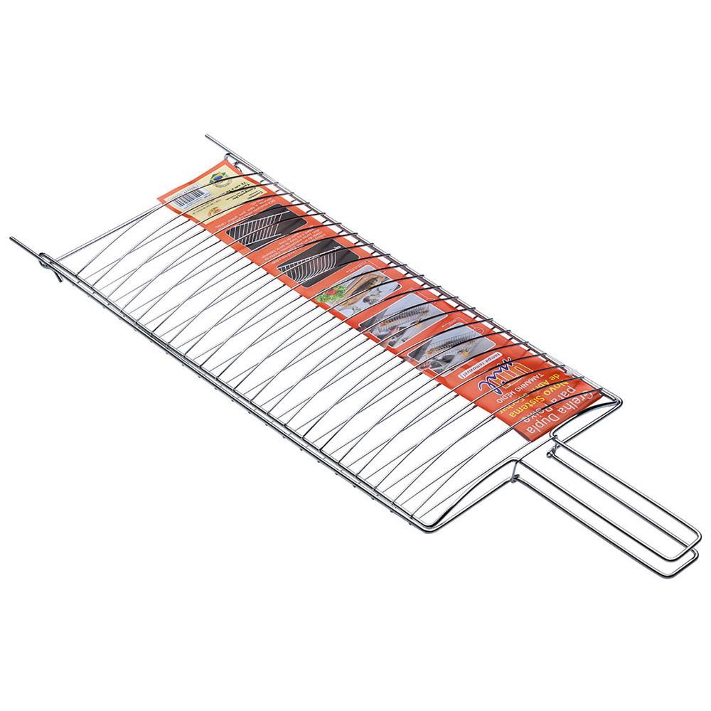 Grelha Dupla para Peixe Utimil Média em Aço Cromado - 1