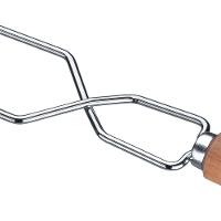 Espeto Duplo Utimil em Aço Cromado e Madeira - 65 cm - 2