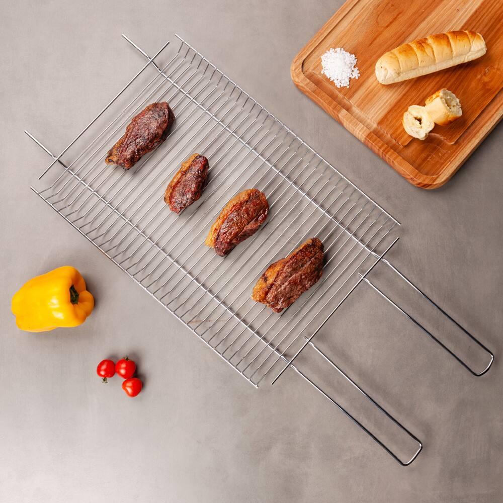 Grelha Simples para Carne Utimil Grande em Aço Cromado - 4