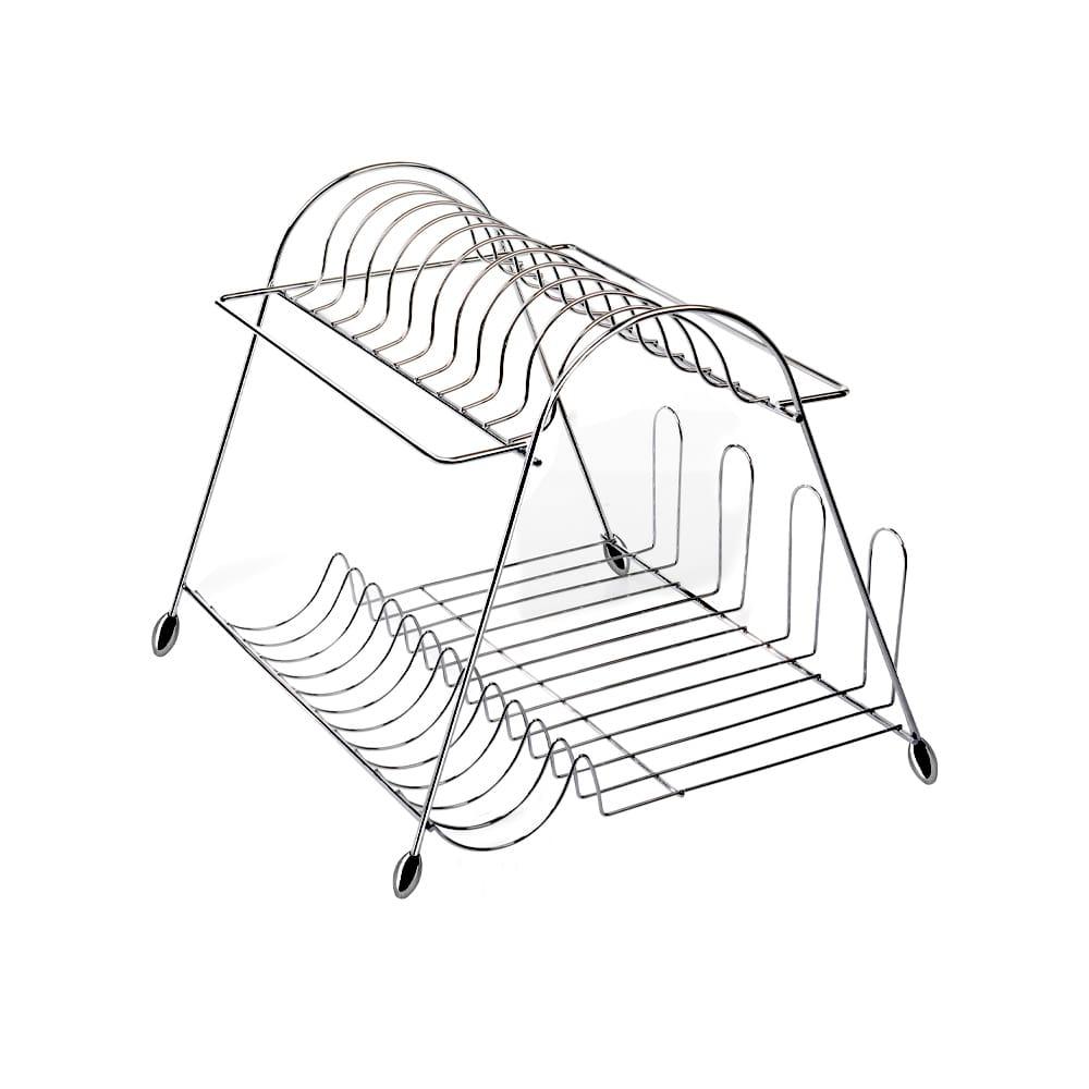 Escorredor de Louças para 10 Pratos Utimil em Aço Cromado - 2