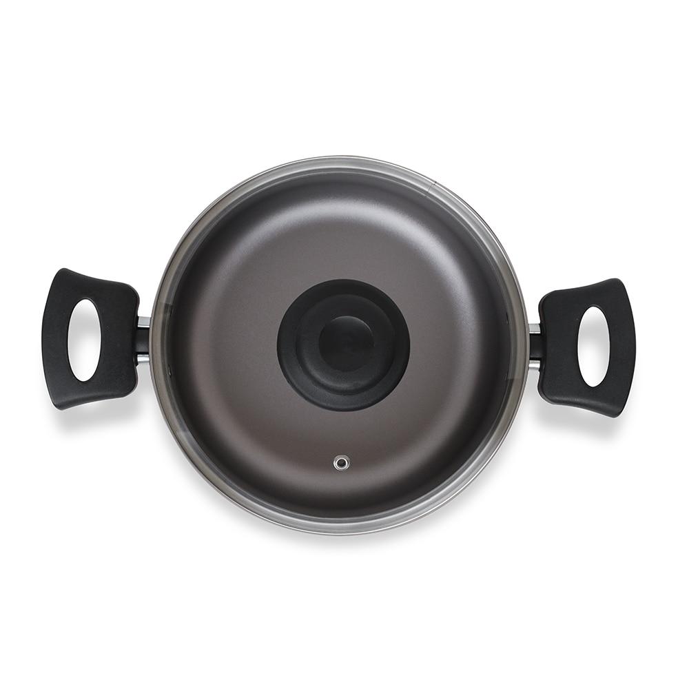 Conjunto de Panelas 5 Peças Brinox Ruby com Revestimento Interno Antiaderente Pro-Flon e Tampas de Vidro com Saída de Vapor - Vermelho - 7