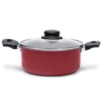 Conjunto de Panelas 5 Peças Brinox Ruby com Revestimento Interno Antiaderente Pro-Flon e Tampas de Vidro com Saída de Vapor - Vermelho - 6