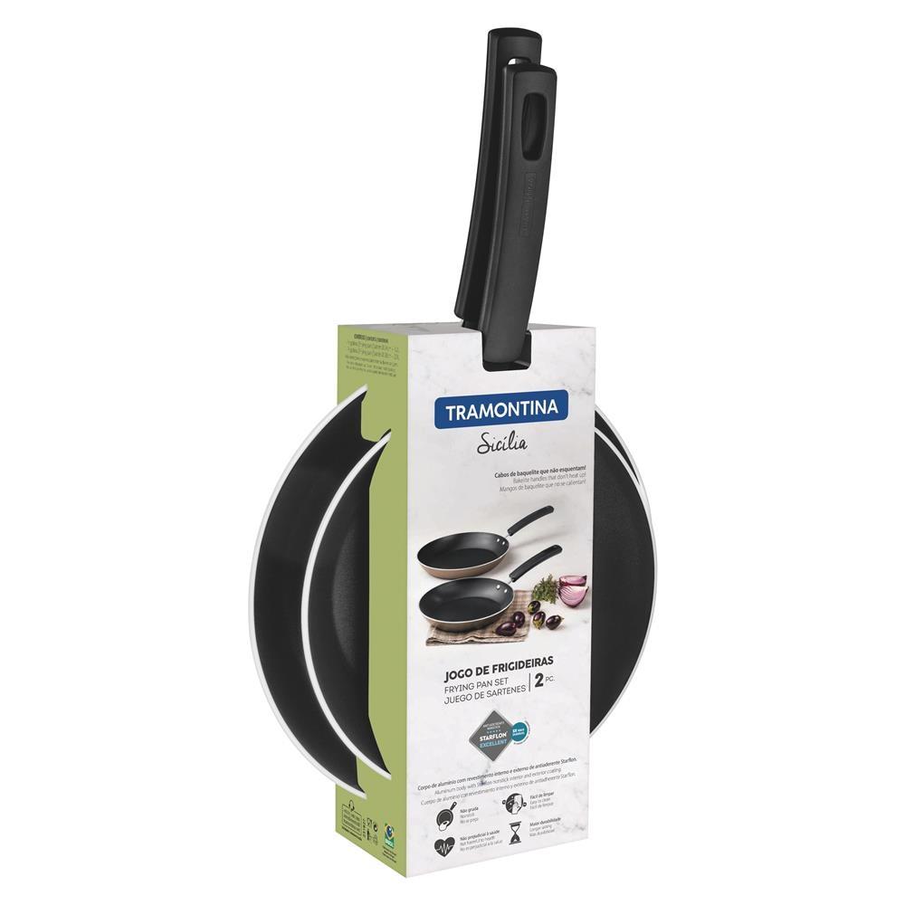 Conjunto de Frigideiras Tramontina Sicilia com Revestimento Antiaderente Starflon Excellent Cinza – 2 Peças - 2