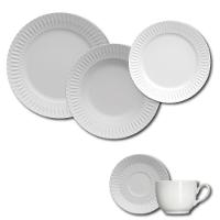Aparelho de Jantar, Chá e Sobremesa 20 Peças Germer Diamante em Porcelana – Branco - 1