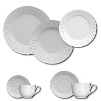 Aparelho de Jantar, Chá, Café e Sobremesa 42 Peças Germer Diamante em Porcelana – Branco - 1