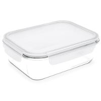 Pote Retangular Brinox Hermético Lock&Stock em Vidro - 370ml - 1