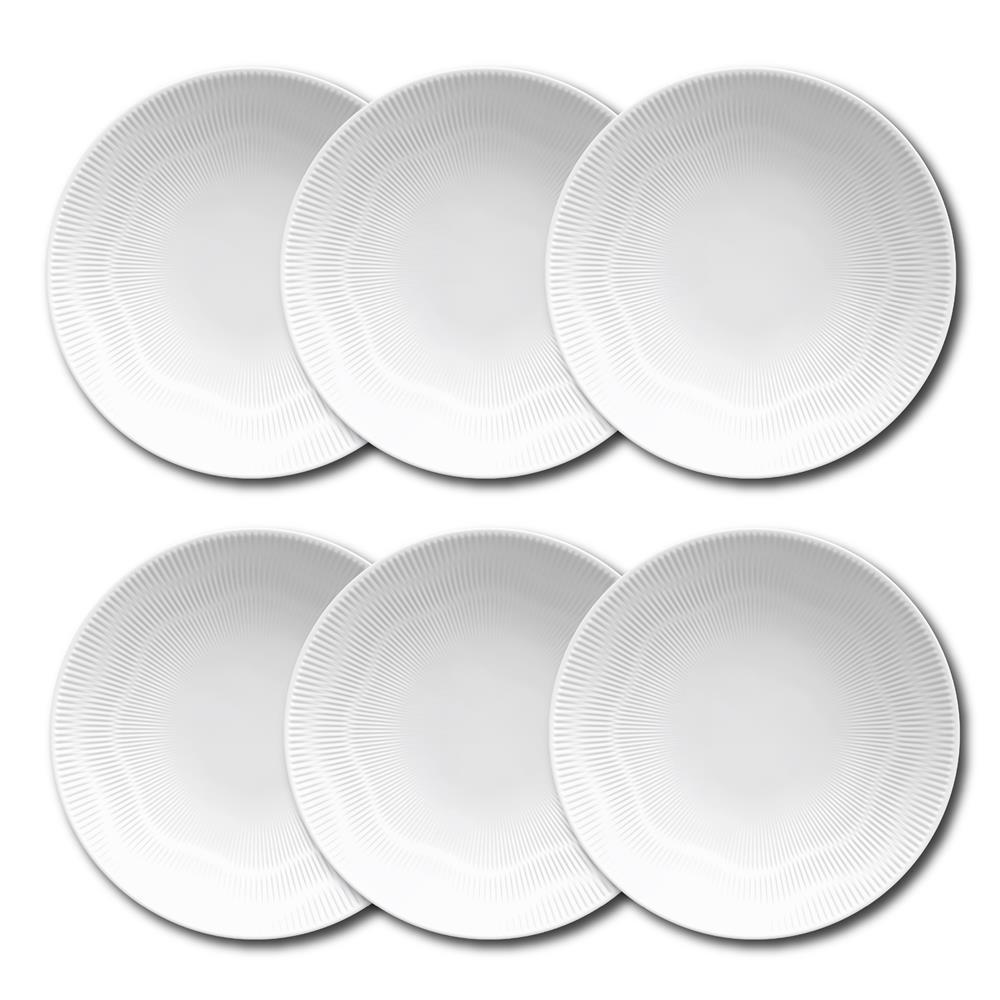 Conjunto de Pratos Fundos Germer Shell em Porcelana Branco – 6 Peças - 1