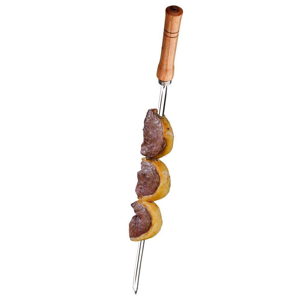 Conjunto de Grelha para Peixe e Espetos Simples Utimil em Aço Cromado, Aço Inox e Madeira – 3 Peças - 6