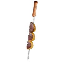 Conjunto de Grelha para Coraçãozinho e Espetos Simples Utimil em Aço Cromado, Aço Inox e Madeira – 3 Peças - 5