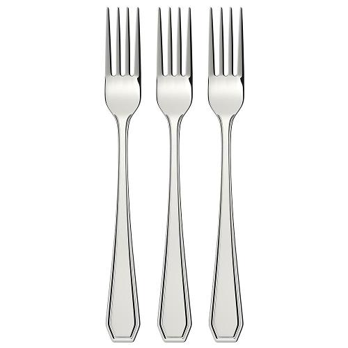 Conjunto de Garfos para Sobremesa Euro Home Chanfrados Inox - 3 Peças