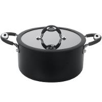 Caçarola Multiflon Dom em Alumínio com Revestimento Antiaderente 7 Camadas, Tampa de Vidro Temperado e Alças em Silicone – 30 cm - 1