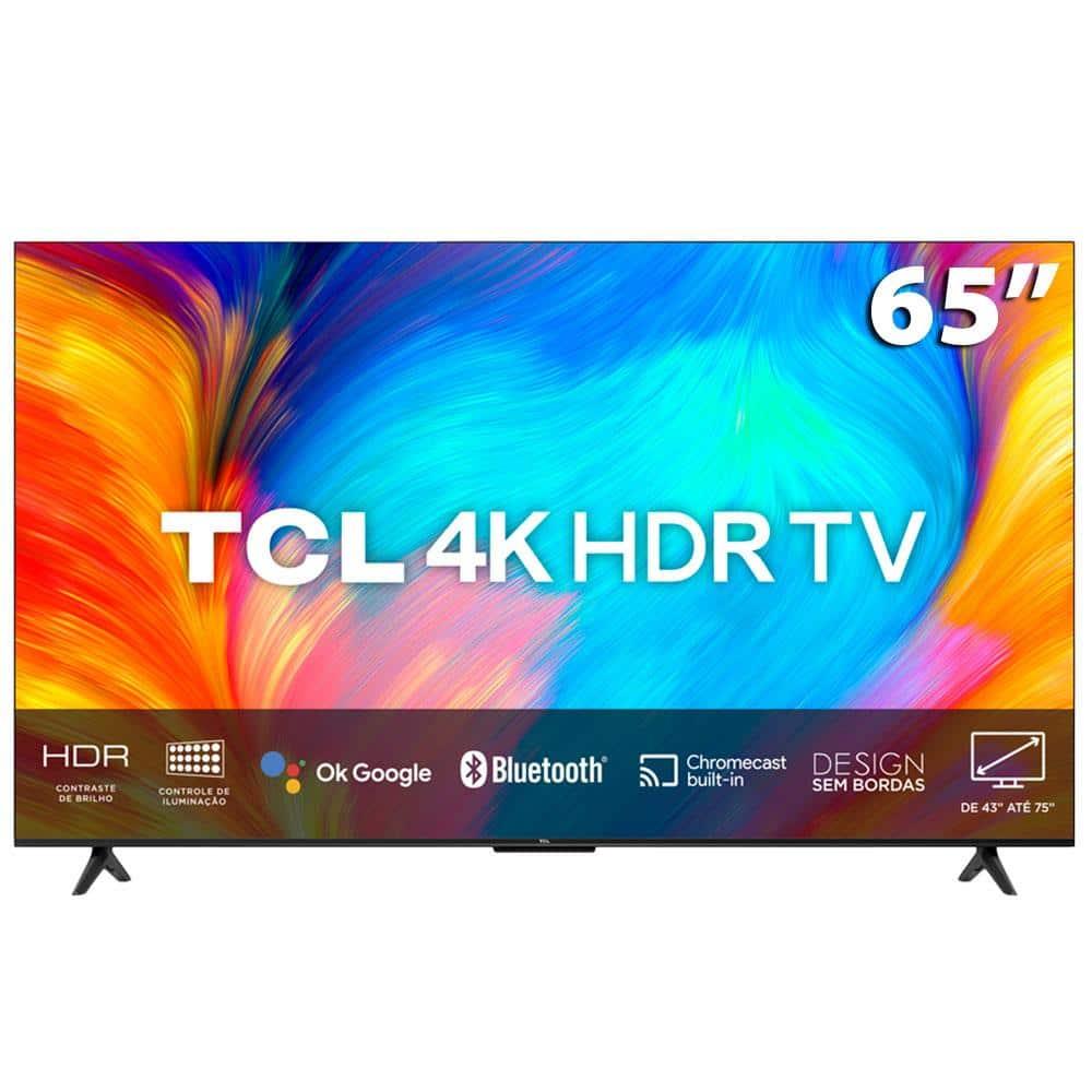 Smart TV LED 65" 4K Ultra HD TCL P635 com sistema Google TV, Dolby Audio, HDR10+, Wi-Fi Dual Band, Bluetooth Integrado, Chromecast e Google Assistente - 1