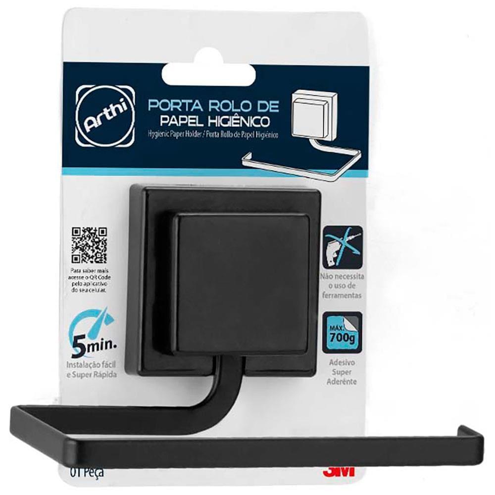 Porta Rolo de Papel Higiênico Arthi - Preto - 3