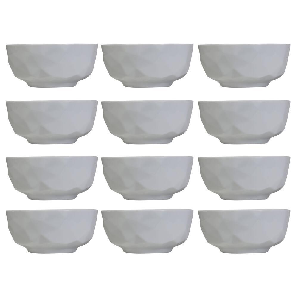 Conjunto com 12 Tigelas P Germer Edros em Porcelana Branca - 230 ml - 1