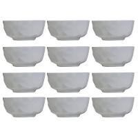 Conjunto com 12 Tigelas P Germer Edros em Porcelana Branca - 230 ml - 1