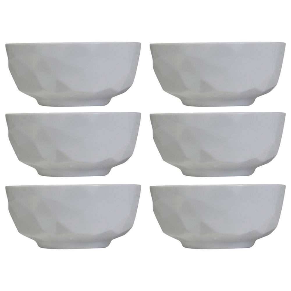 Conjunto com 6 Tigelas G Germer Edros em Porcelana Branca - 2 L - 1