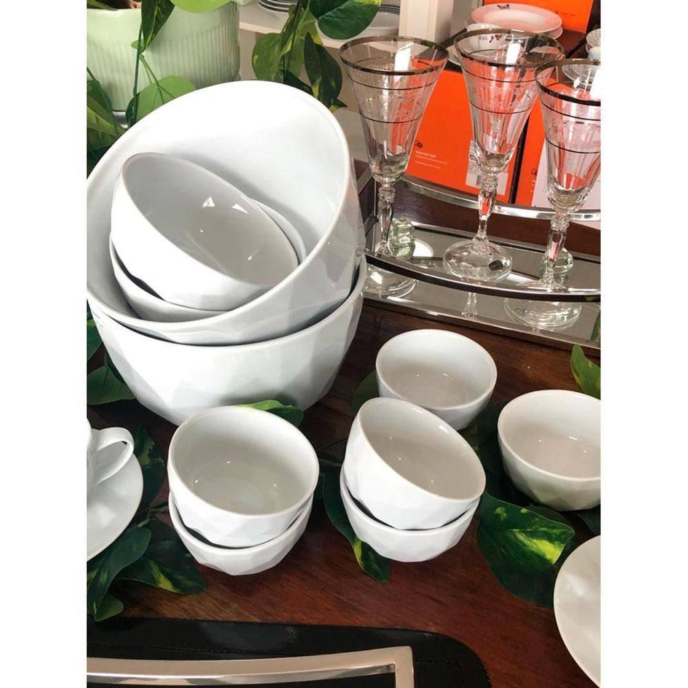 Conjunto com 6 Tigelas G Germer Edros em Porcelana Branca - 2 L - 4