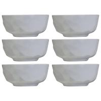 Conjunto com 6 Tigelas G Germer Edros em Porcelana Branca - 2 L - 1